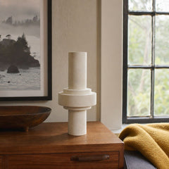 D-Bodhi Cylinder Stone Vase Large styled in Portland St. Johns bungalow living room - Whats New Furniture