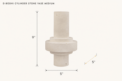 D-Bodhi Cylinder Stone Vase Medium dimensions - What&