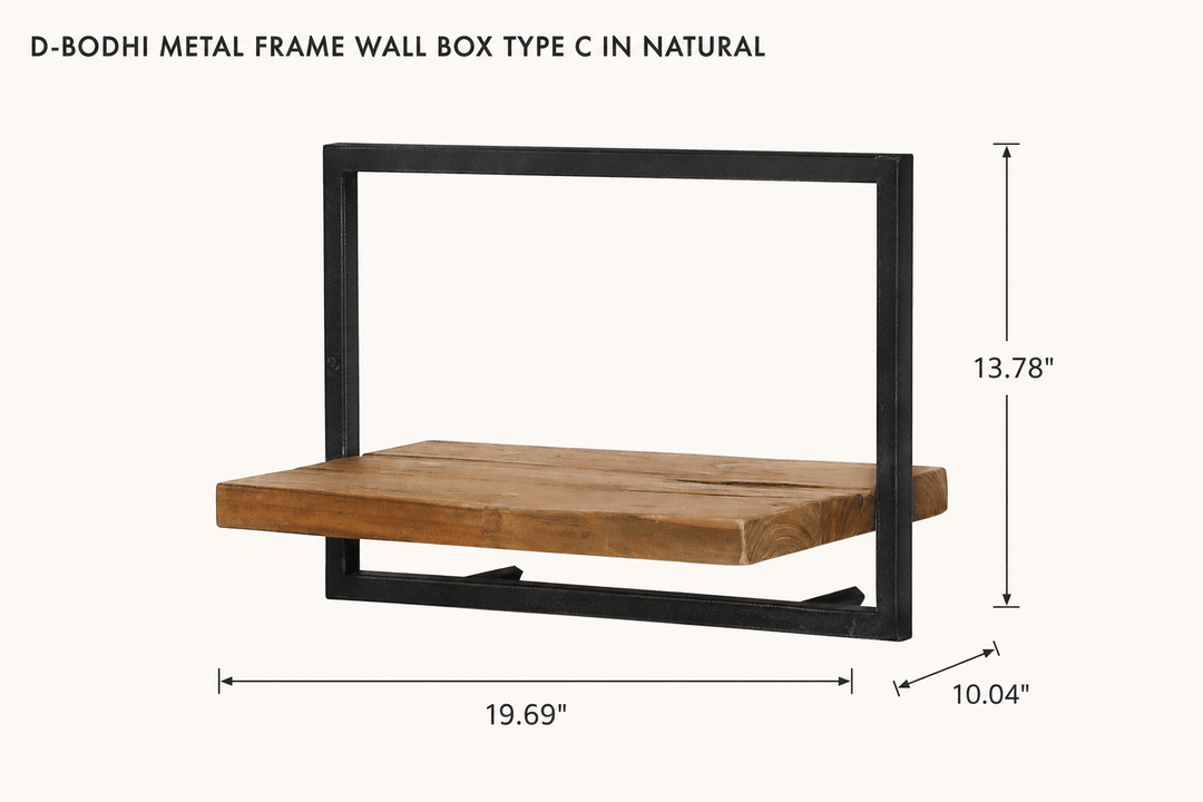 D-Bodhi Metal Frame Wall Box Type C in Natural dimensions - What&