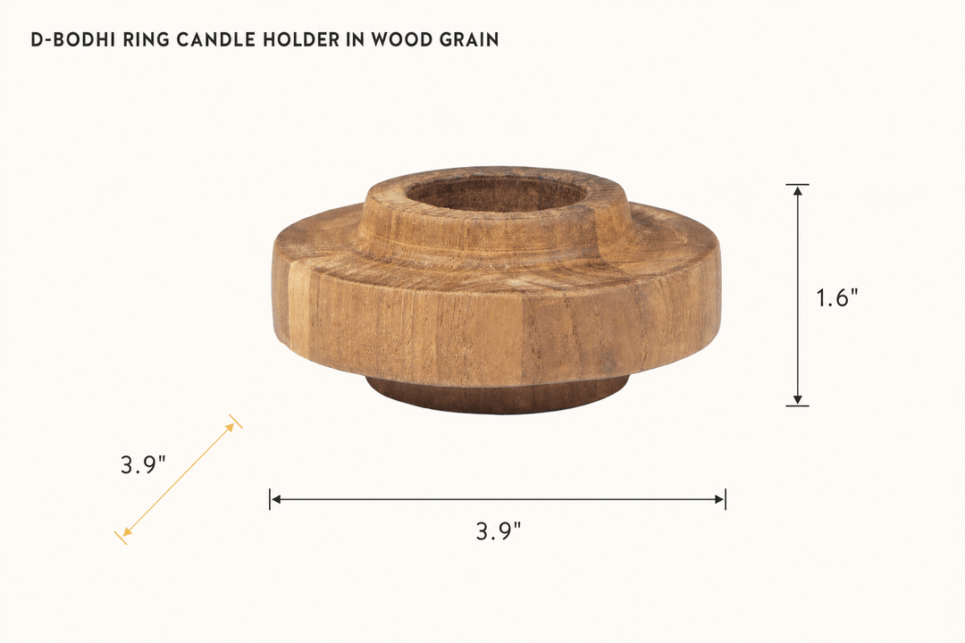 D-Bodhi Ring Candle Holder in Wood Grain dimensions - What&