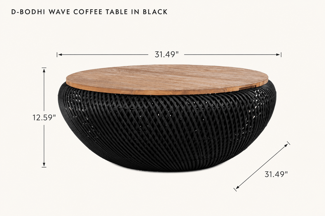 D-Bodhi Wave Coffee Table in Black dimensions - What&