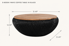 D-Bodhi Wave Coffee Table in Black dimensions - What&