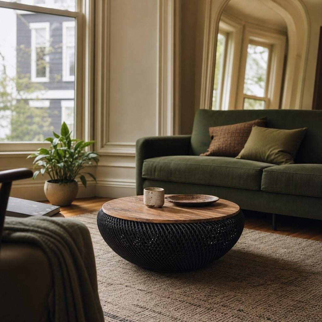D-Bodhi Wave Coffee Table in Black styled in Portland NW 23rd Victoriwith bay window living room - Whats New Furniture