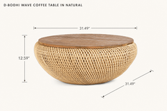 D-Bodhi Wave Coffee Table in Natural dimensions - What&
