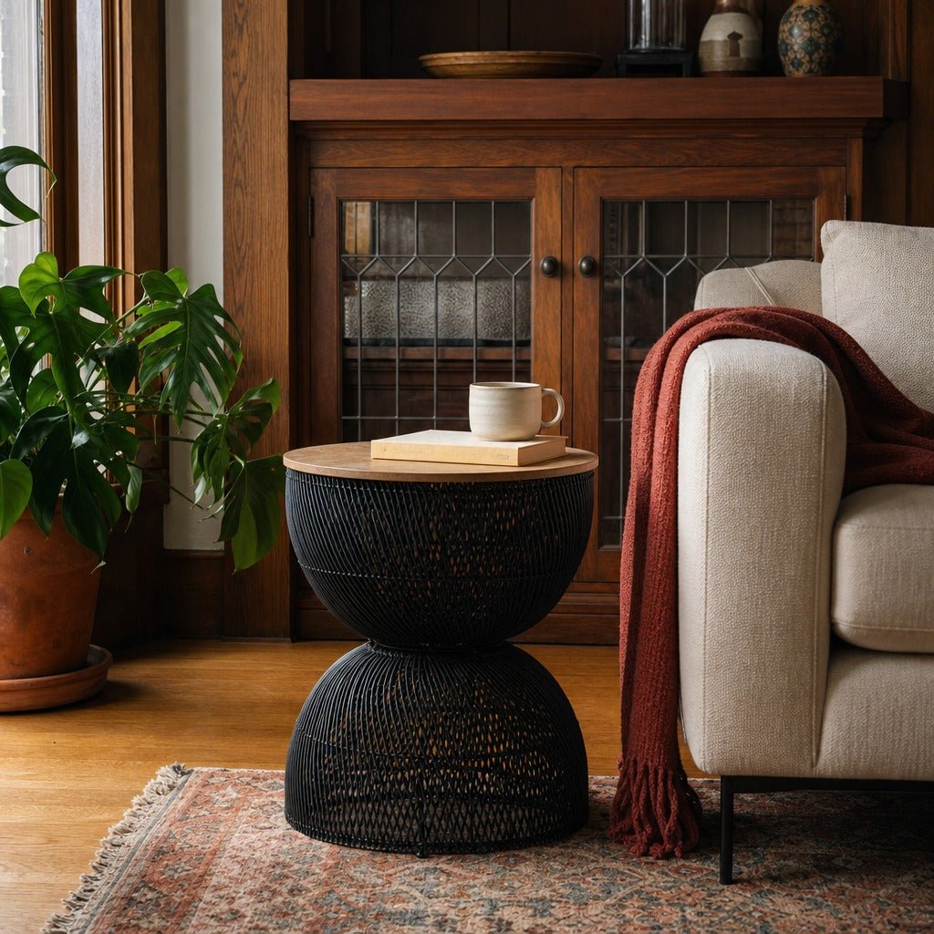 D-Bodhi Wave Side Table in Black styled in Portland Ladd&