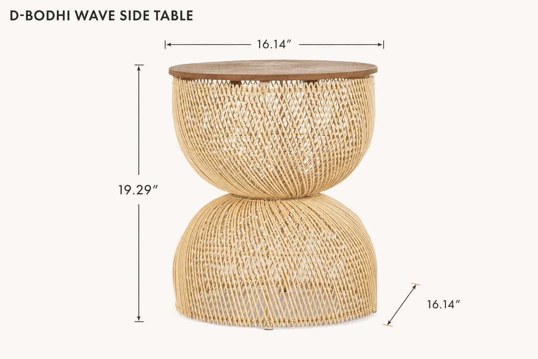 D-Bodhi Wave Side Table in Natural dimensions - What&