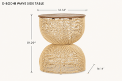 D-Bodhi Wave Side Table in Natural dimensions - What&