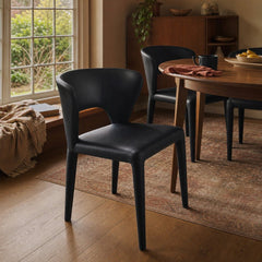 Dakota Dining Chair in Black styled in Portland 1960s Garden Home ranch dining room - Whats New Furniture