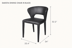 Dakota Dining Chair in Black dimensions - What&