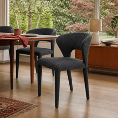 Dakota Dining Chair in Cloud Storm styled in Portland Mt. Tabor mid-century daylight ranch dining room - Whats New Furniture