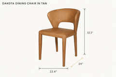 Dakota Dining Chair in Tan dimensions - What&
