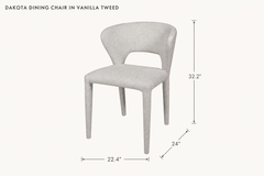 Dakota Dining Chair in Vanilla Tweed dimensions - What&