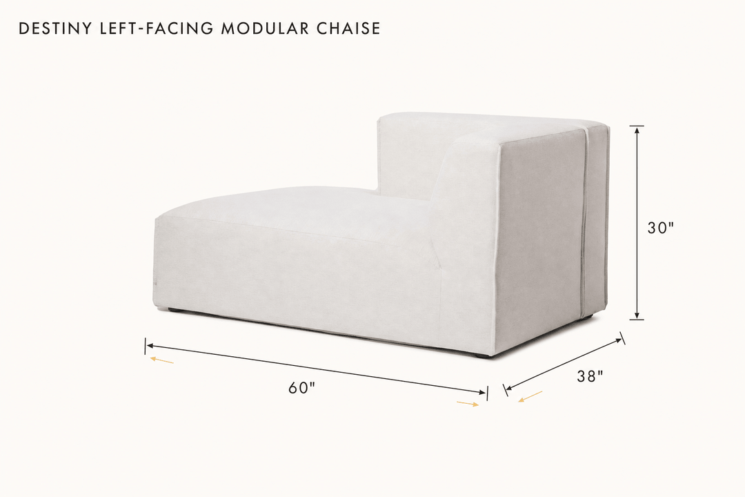 Destiny Left-Facing Modular Chaise dimensions - What&