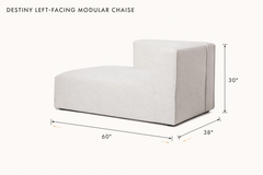 Destiny Left-Facing Modular Chaise dimensions - What&