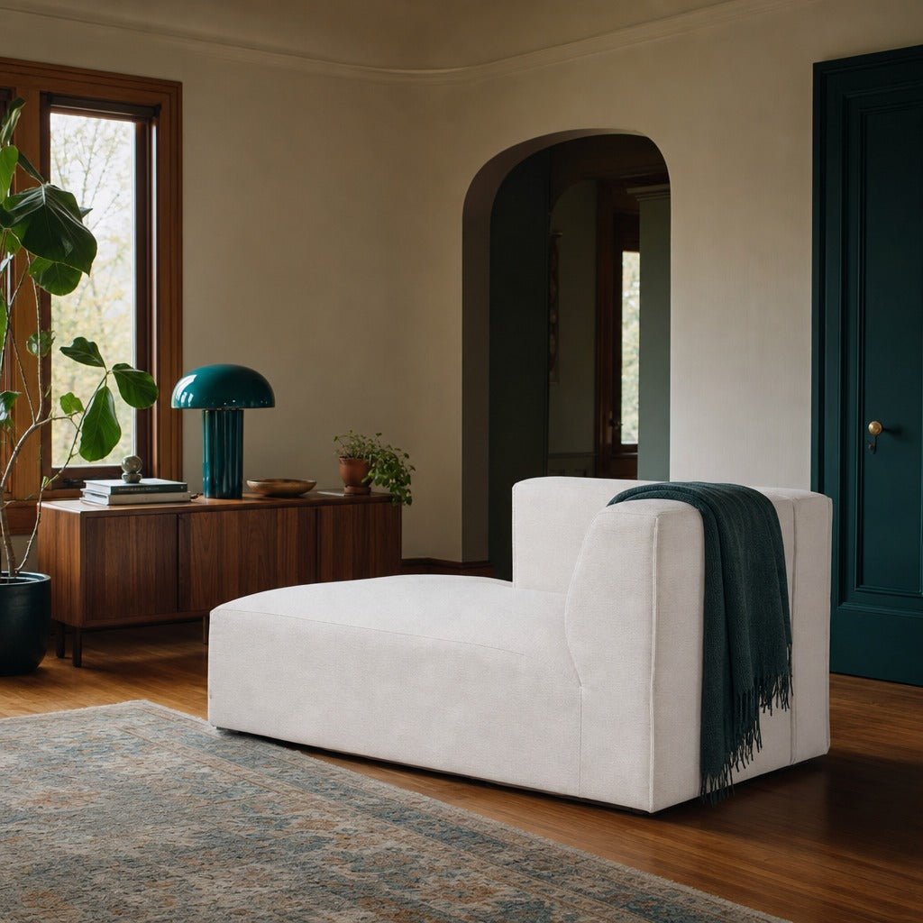 Destiny Left-Facing Modular Chaise styled in Portland AlbertArts foursquare living room - Whats New Furniture