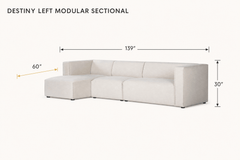 Destiny Left Modular Sectional dimensions - What&