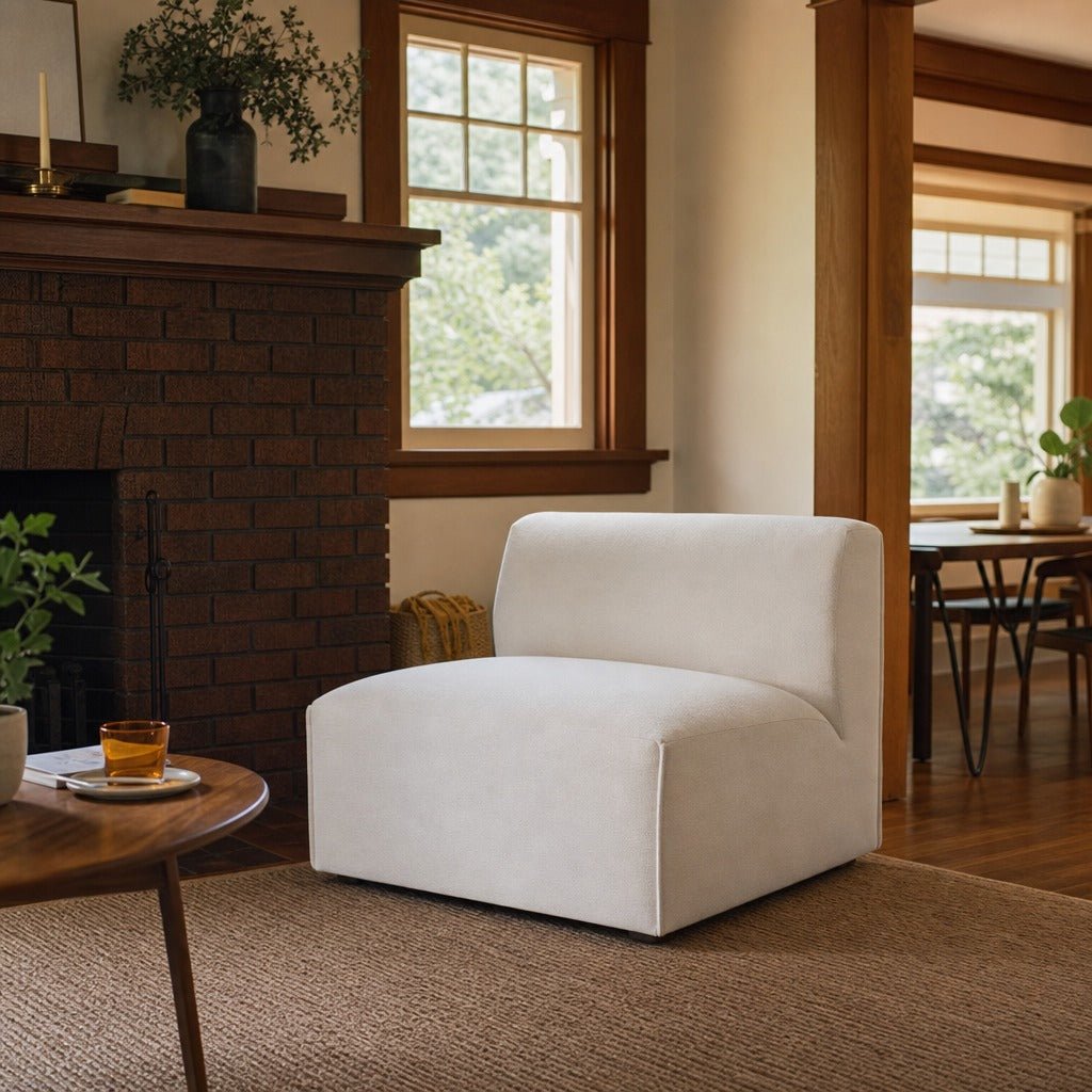Destiny Modular Armless Chair styled in Portland Hawthorne Craftsmbungalow living room - Whats New Furniture
