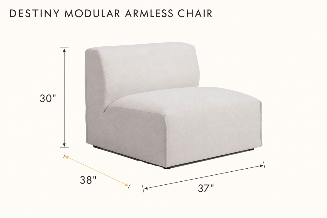Destiny Modular Armless Chair dimensions - What&