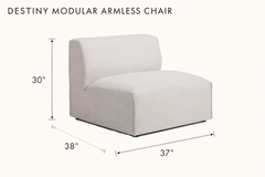 Destiny Modular Armless Chair dimensions - What&