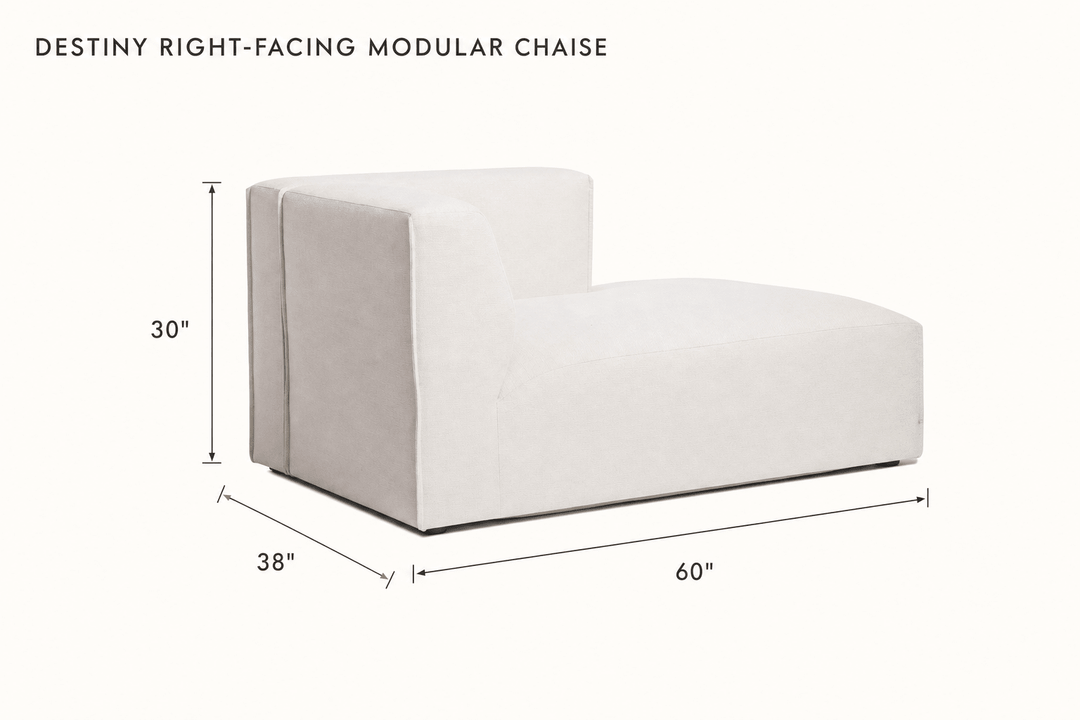 Destiny Right-Facing Modular Chaise dimensions - What&