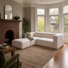 Destiny Small Left-Facing Modular Sectional with Ottoman styled in Portland NW 23rd Victoriwith bay window living room - Whats New Furniture