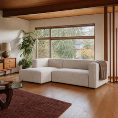 Destiny Small Modular Sectional with Left Chaise styled in Portland Mt. Tabor mid-century daylight ranch living room - Whats New Furniture