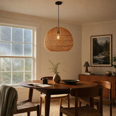 Dome Chandelier Medium styled in Portland Sellwood cottage dining room - Whats New Furniture