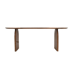 Domingo Dining Table in Pecan, side view - Whats New Furniture