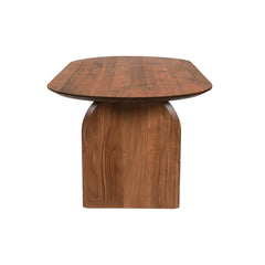 Domingo Dining Table in Pecan, three-quarter angle - Whats New Furniture