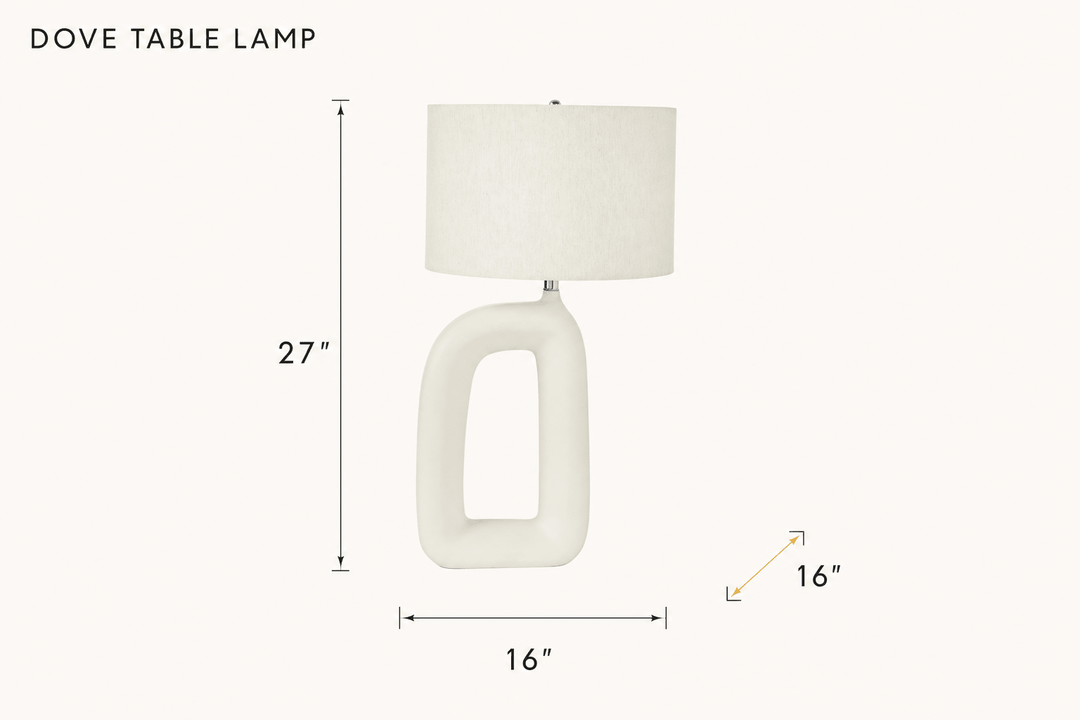 Dove Table Lamp dimensions - What&