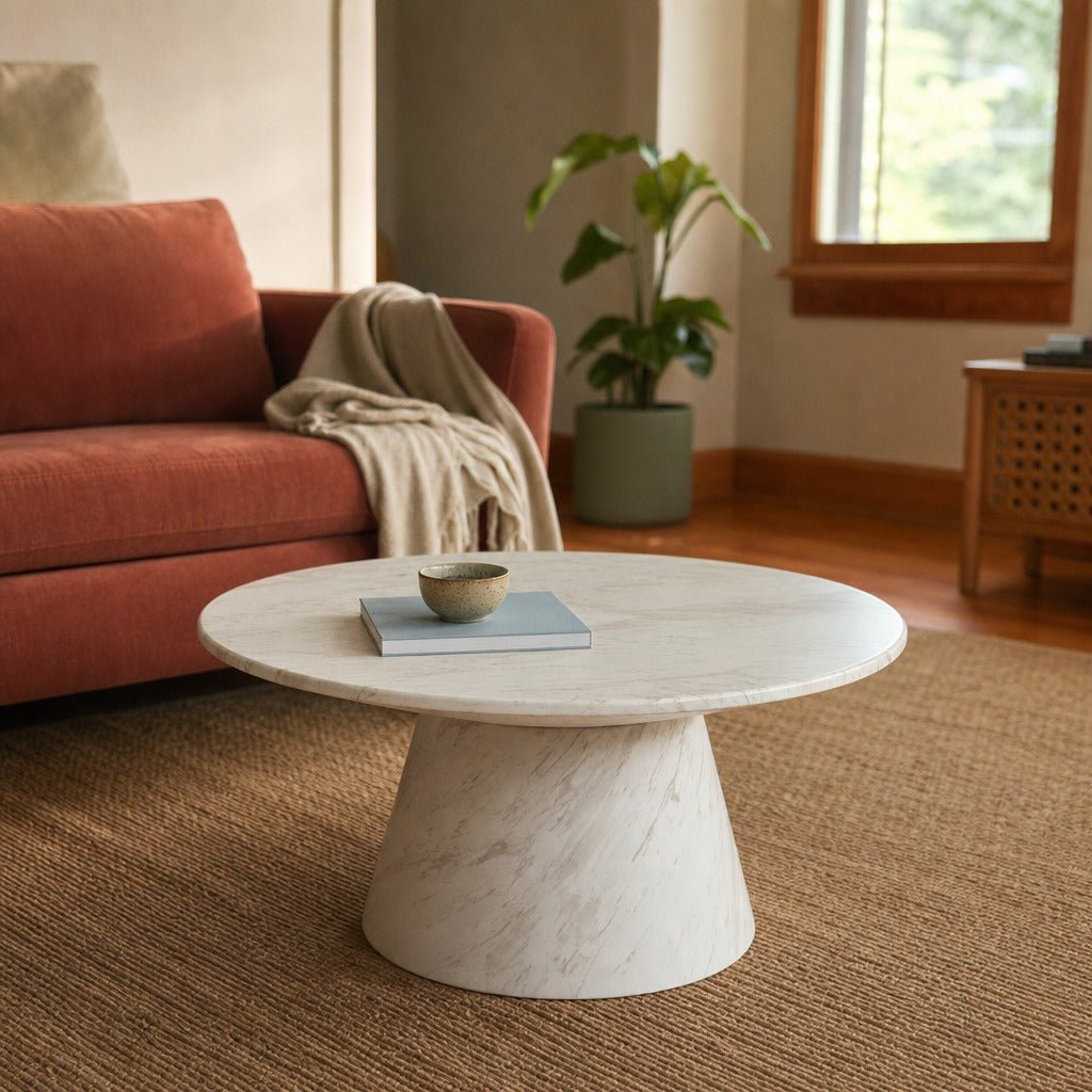 Dream Coffee Table in Blanco styled in Portland Montavillcottage living room - Whats New Furniture