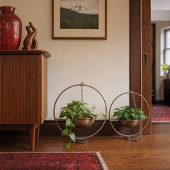 Earth Wind &amp; Fire Hanging Pots, Set of 2 styled in Portland AlbertArts foursquare living room - Whats New Furniture