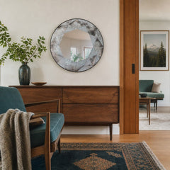 Eileen Mirror styled in Portland Mt. Tabor mid-century daylight ranch living room - Whats New Furniture
