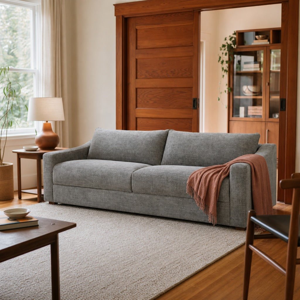 Felicity Sofa in Silver styled in Portland Montavillcottage living room - Whats New Furniture