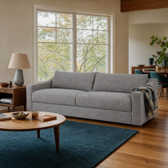 Felicity Sofa in Silver styled in Portland Mt. Tabor mid-century daylight ranch living room - Whats New Furniture