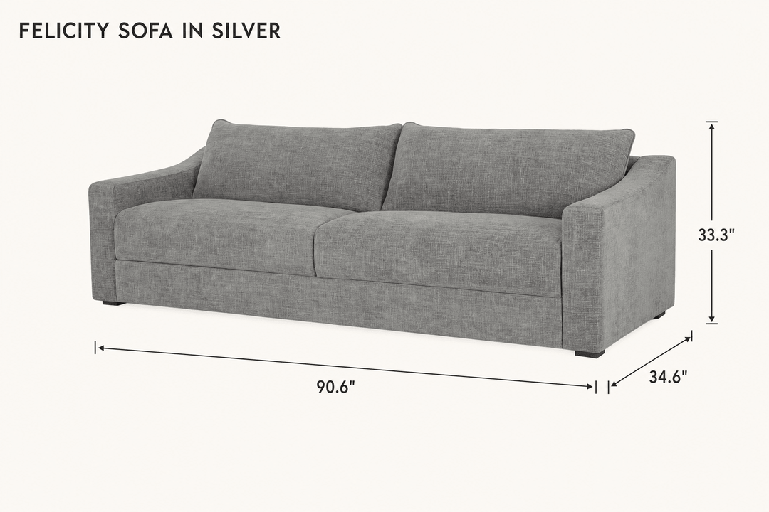 Felicity Sofa in Silver dimensions - What&