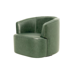 Fireside Swivel Club Chair in Forest Green — studio front view - LH Imports - Whats New Furniture Portland OR