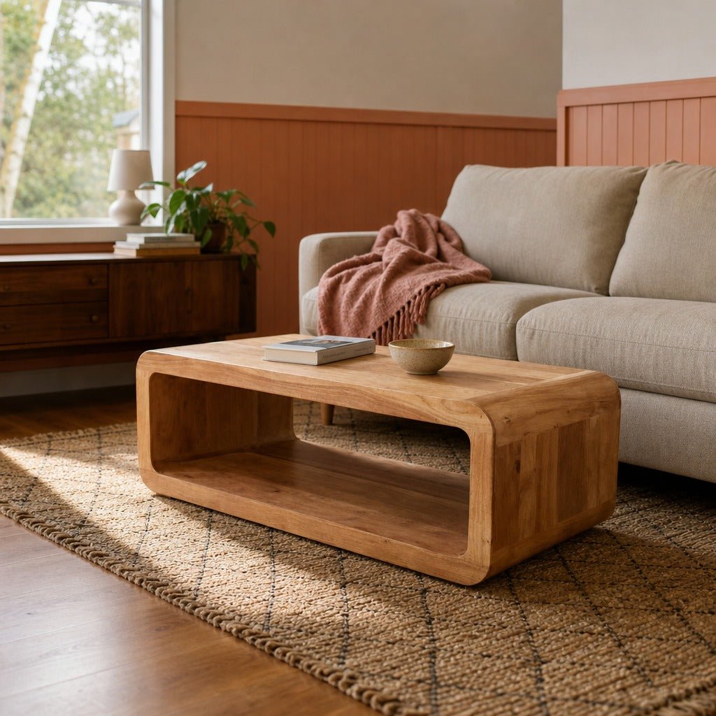 Form Curve Coffee Table styled in Portland Montavillcottage living room - Whats New Furniture