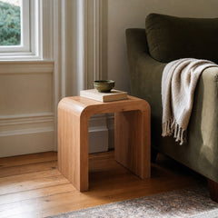 Form Curve Side Table styled in Portland NW 23rd Victoriwith bay window living room - Whats New Furniture