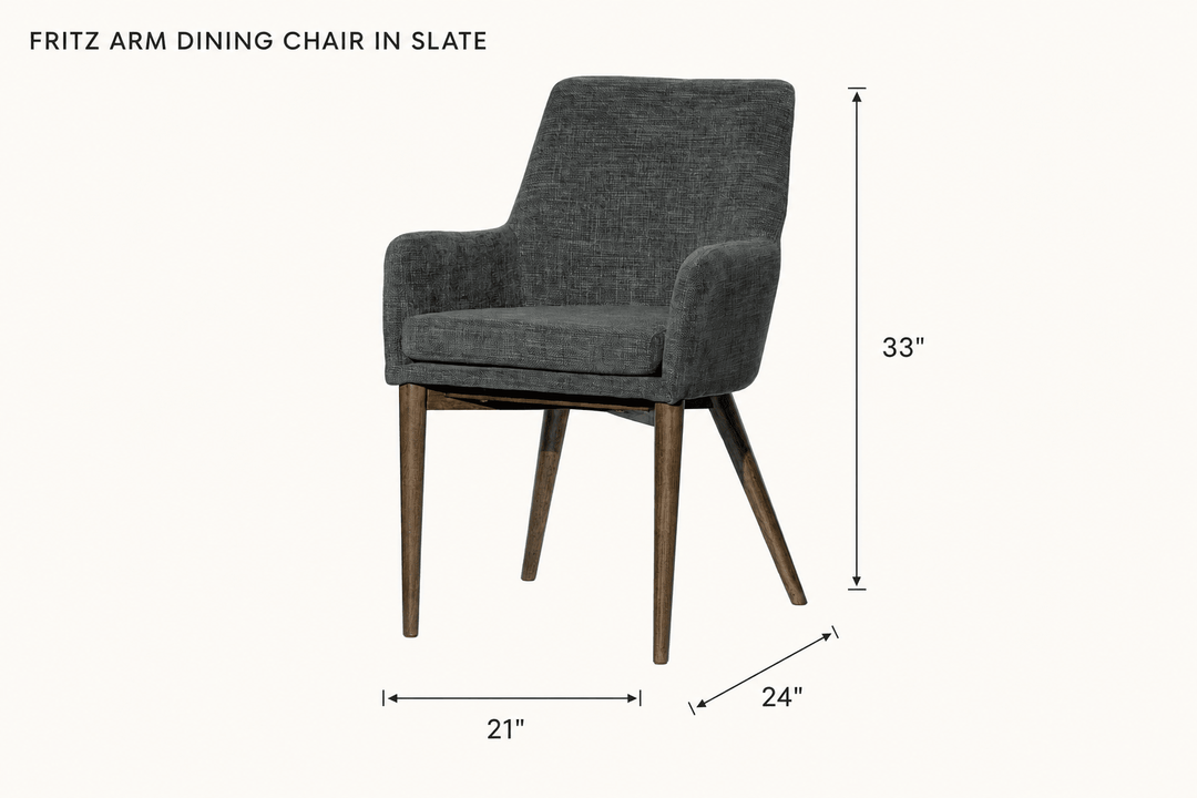 Fritz Arm Dining Chair in Slate dimensions - What&