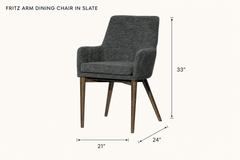 Fritz Arm Dining Chair in Slate dimensions - What&