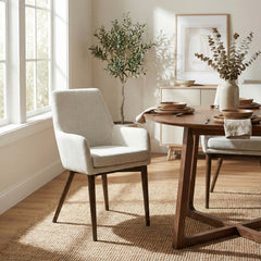 Fritz Arm Dining Chair - Ivory - Whats New Furniture Portland OR