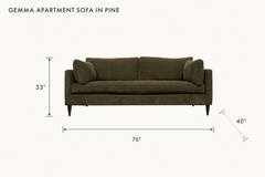 Gemma Apartment Sofa in Pine dimensions - What&