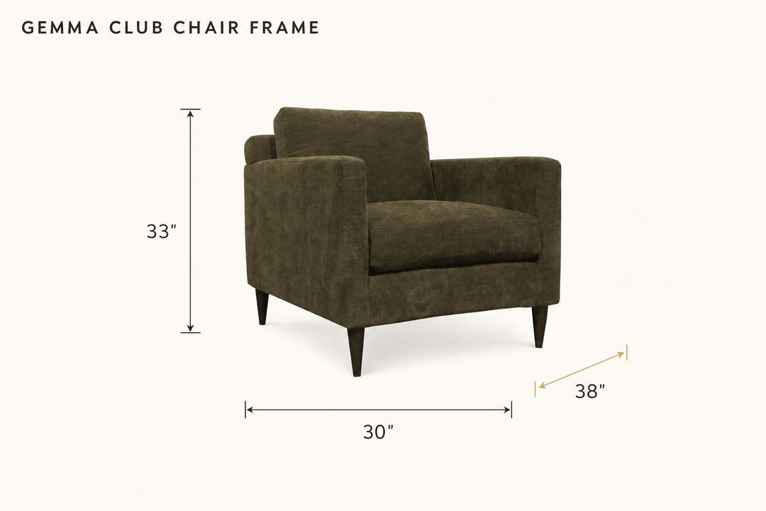 Gemma Club Chair Frame dimensions - What&