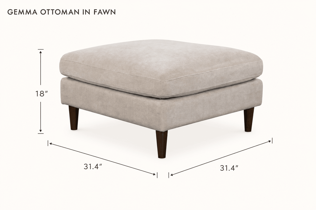 Gemma Ottoman in Fawn dimensions - What&