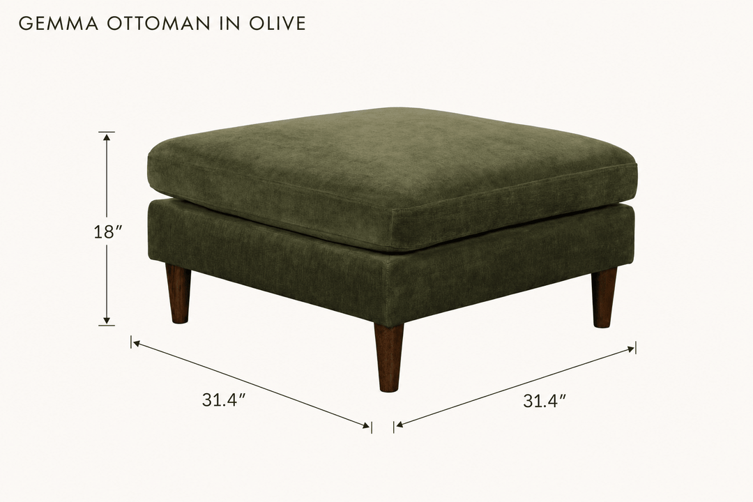 Gemma Ottoman in Olive dimensions - What&