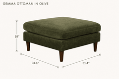 Gemma Ottoman in Olive dimensions - What&