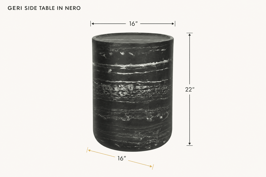 Geri Side Table in Nero dimensions - What&