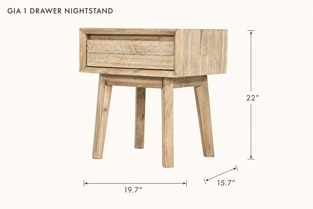 Gia 1 Drawer Nightstand dimensions - What&