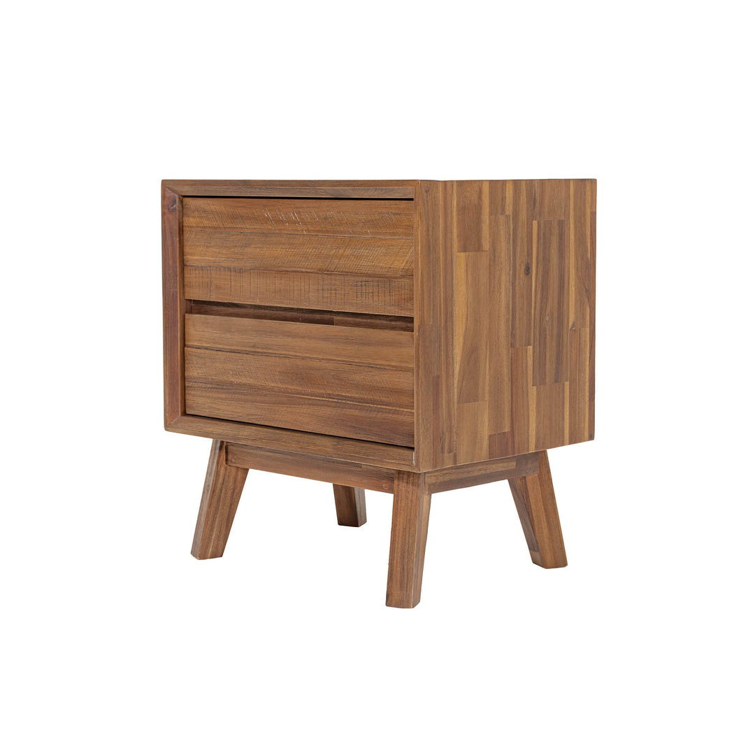 Gia 2 Drawer Nightstand in Warm Pecan - Whats New Furniture Portland